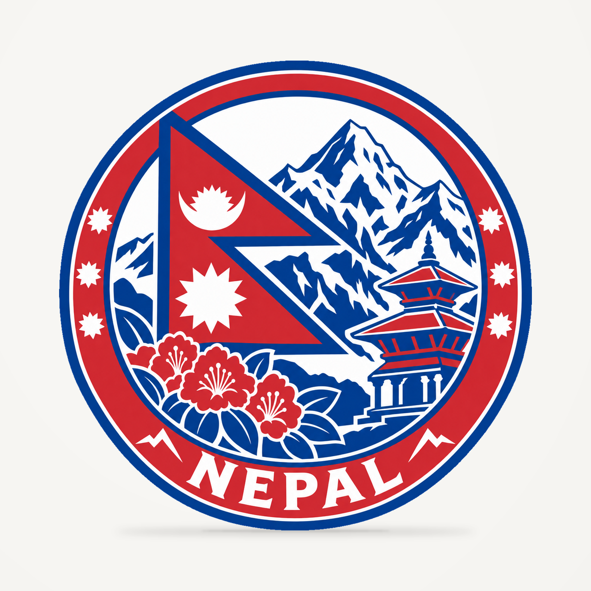 Front view of the Nepal 3D-printed country seal