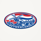 Netherlands 3D-printed country seal — angled view showing thin profile