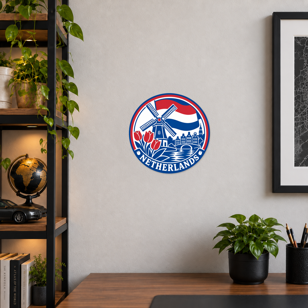 Netherlands 3D-printed country seal — wall display at approximately 9.5 inches diameter