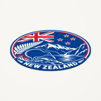 New Zealand 3D-printed country seal — angled view showing thin profile