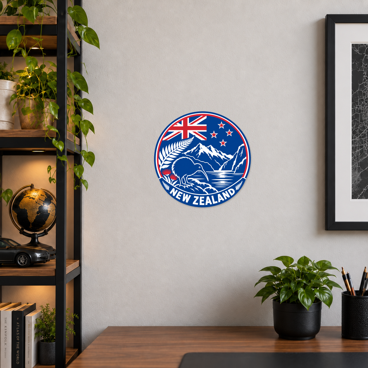 New Zealand 3D-printed country seal — wall display at approximately 9.5 inches diameter
