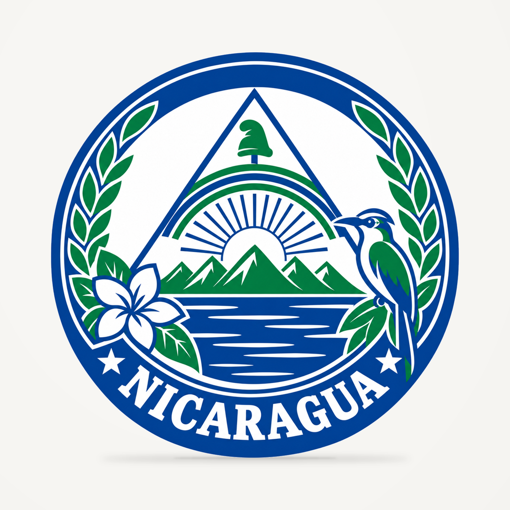 Nicaragua 3D-printed country seal — front view