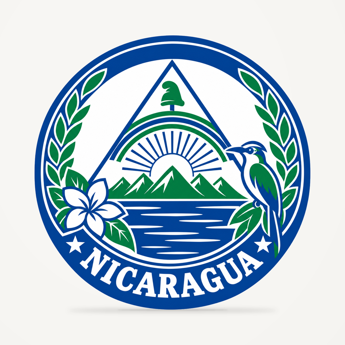 Nicaragua 3D-printed country seal — front view
