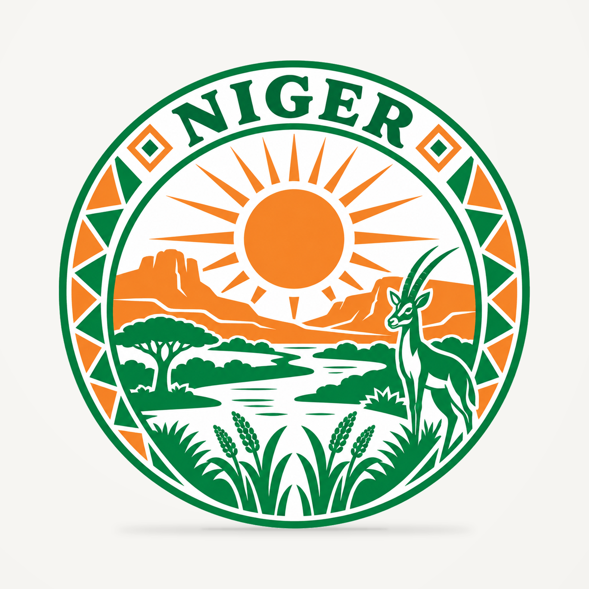 Niger 3D-printed country seal — front view