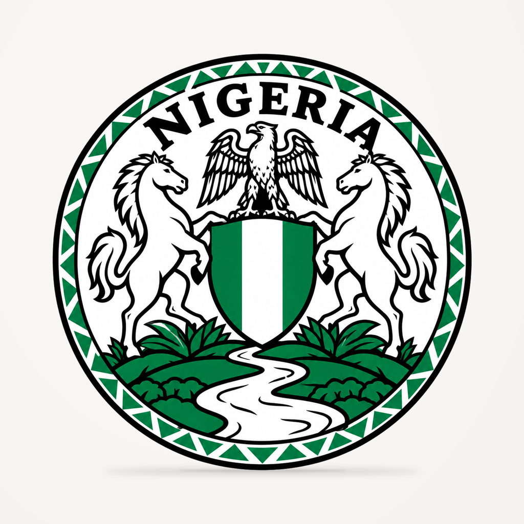 Front view of the Nigeria 3D-printed country seal