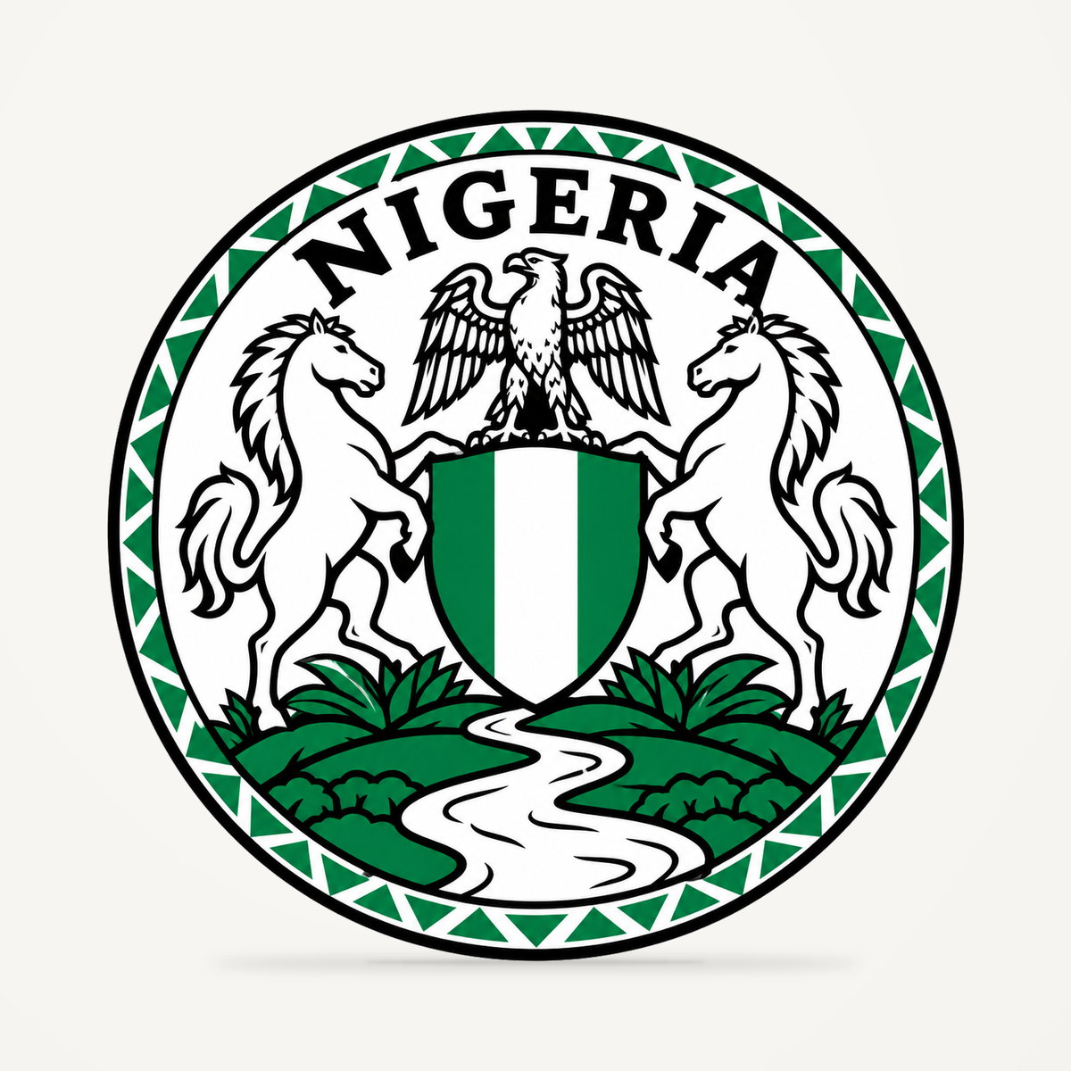 Front view of the Nigeria 3D-printed country seal