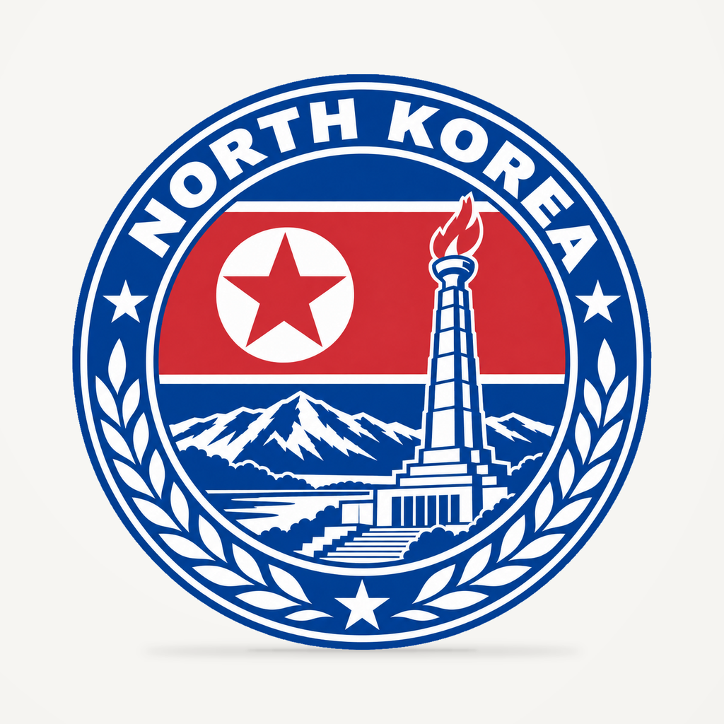 Front view of the North Korea 3D-printed country seal