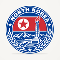 Front view of the North Korea 3D-printed country seal