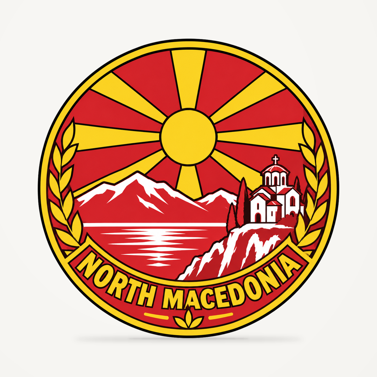 North Macedonia 3D-printed country seal — front view