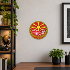 North Macedonia 3D-printed country seal — wall display at approximately 9.5 inches diameter