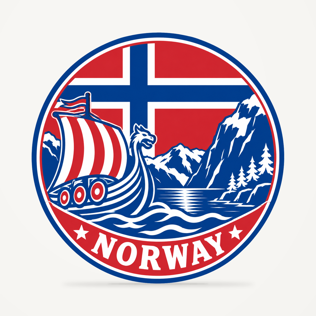 Norway 3D-printed country seal — front view