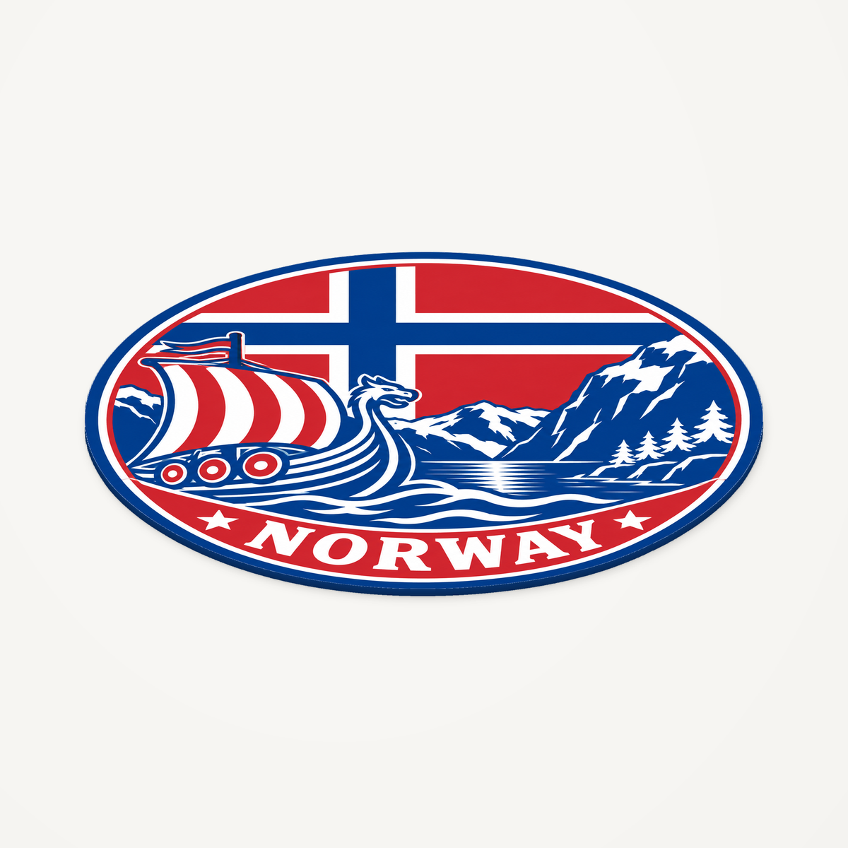 Norway 3D-printed country seal — angled view showing thin profile