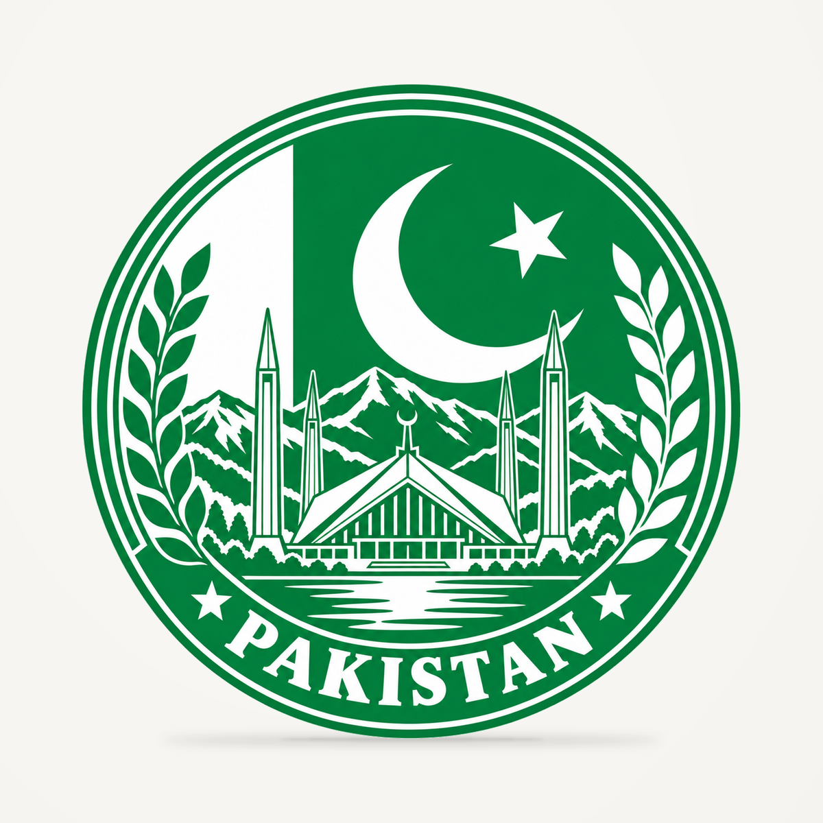 Front view of the Pakistan 3D-printed country seal