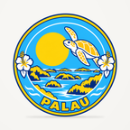 Palau 3D-printed country seal — front view