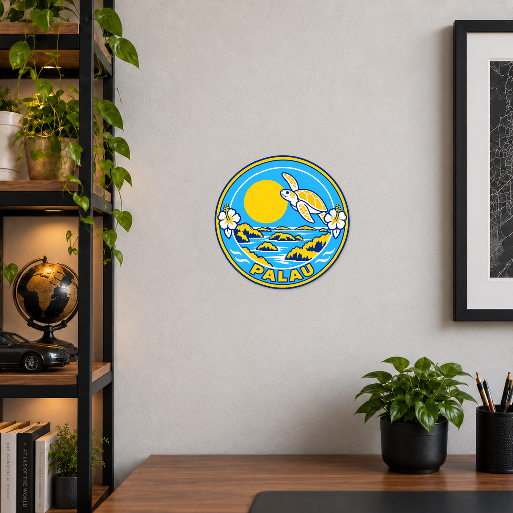 Palau 3D-printed country seal — wall display at approximately 9.5 inches diameter