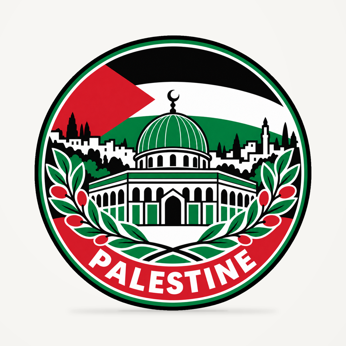 Palestine 3D-printed country seal — front view