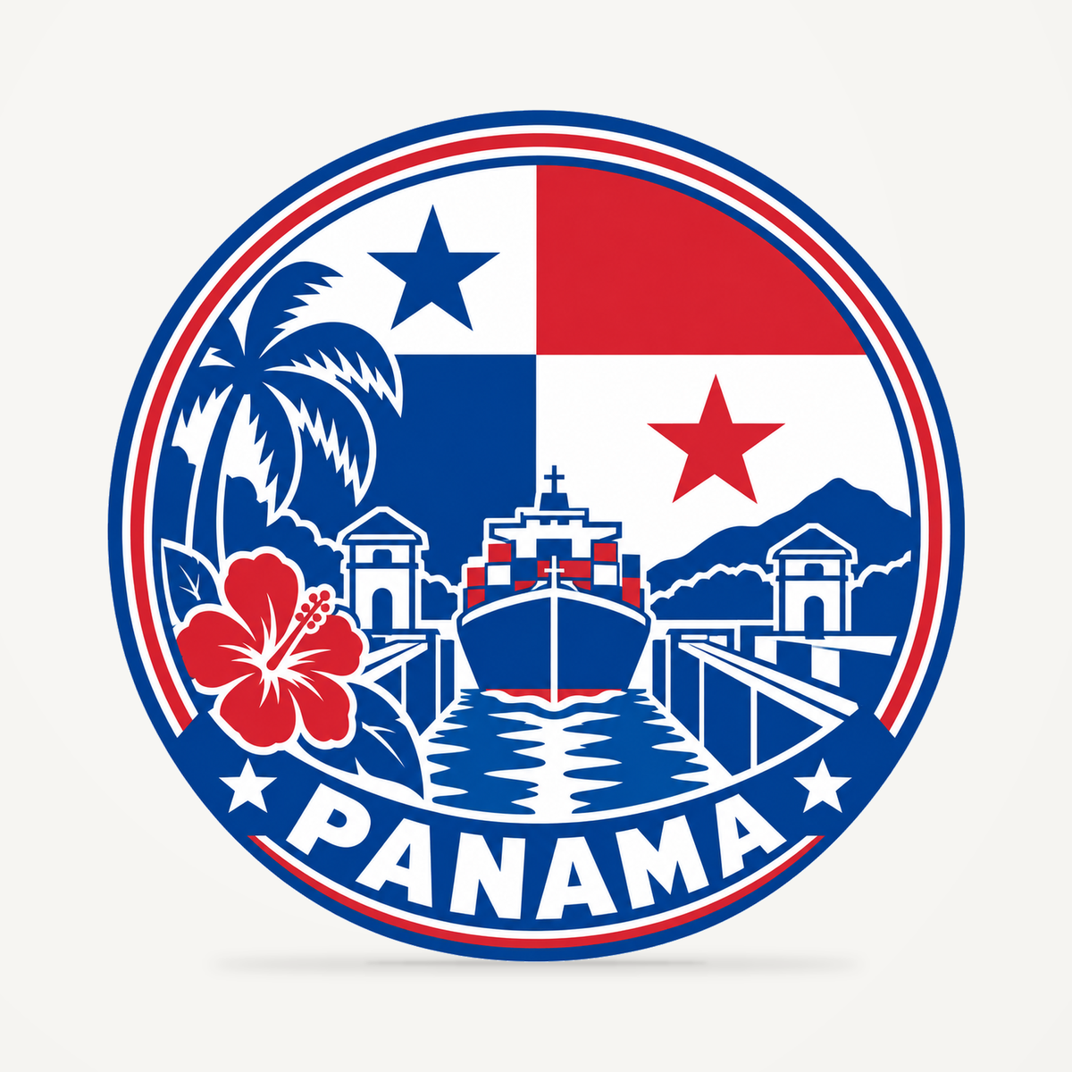 Panama 3D-printed country seal — front view