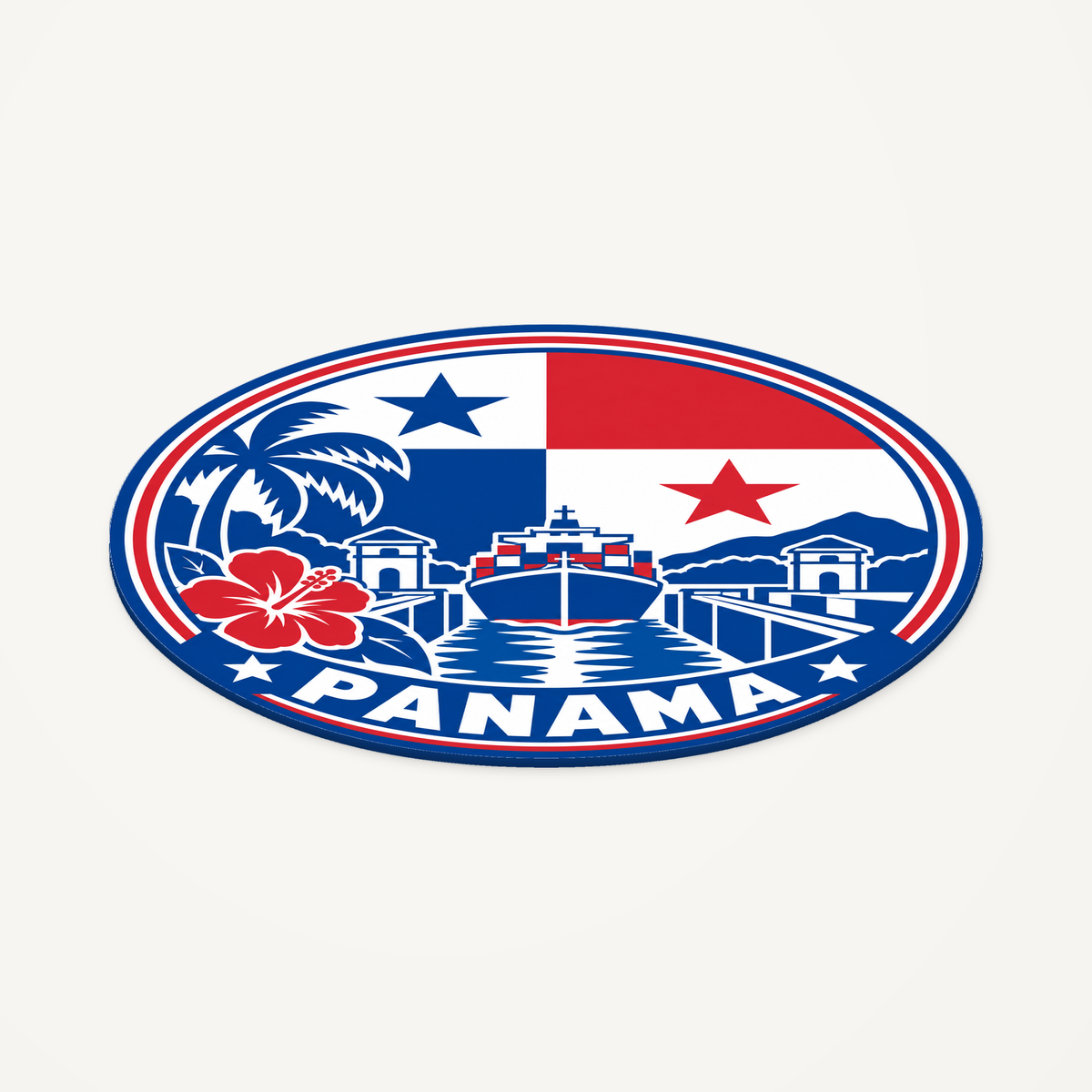 Panama 3D-printed country seal — angled view showing thin profile