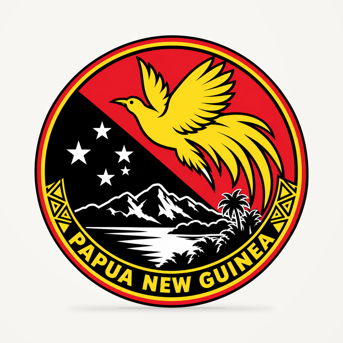 Papua New Guinea 3D-printed country seal — front view