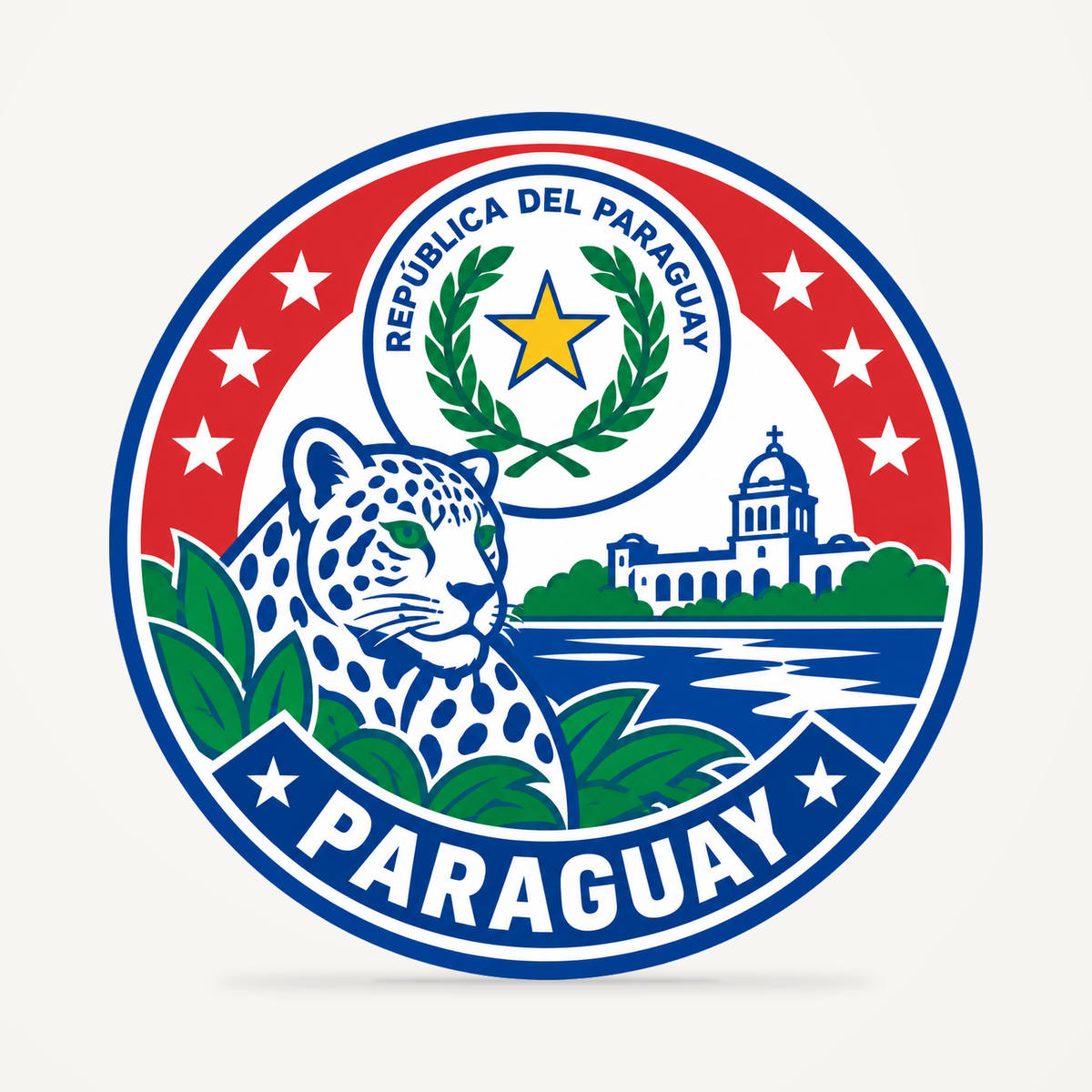 Paraguay 3D-printed country seal — front view