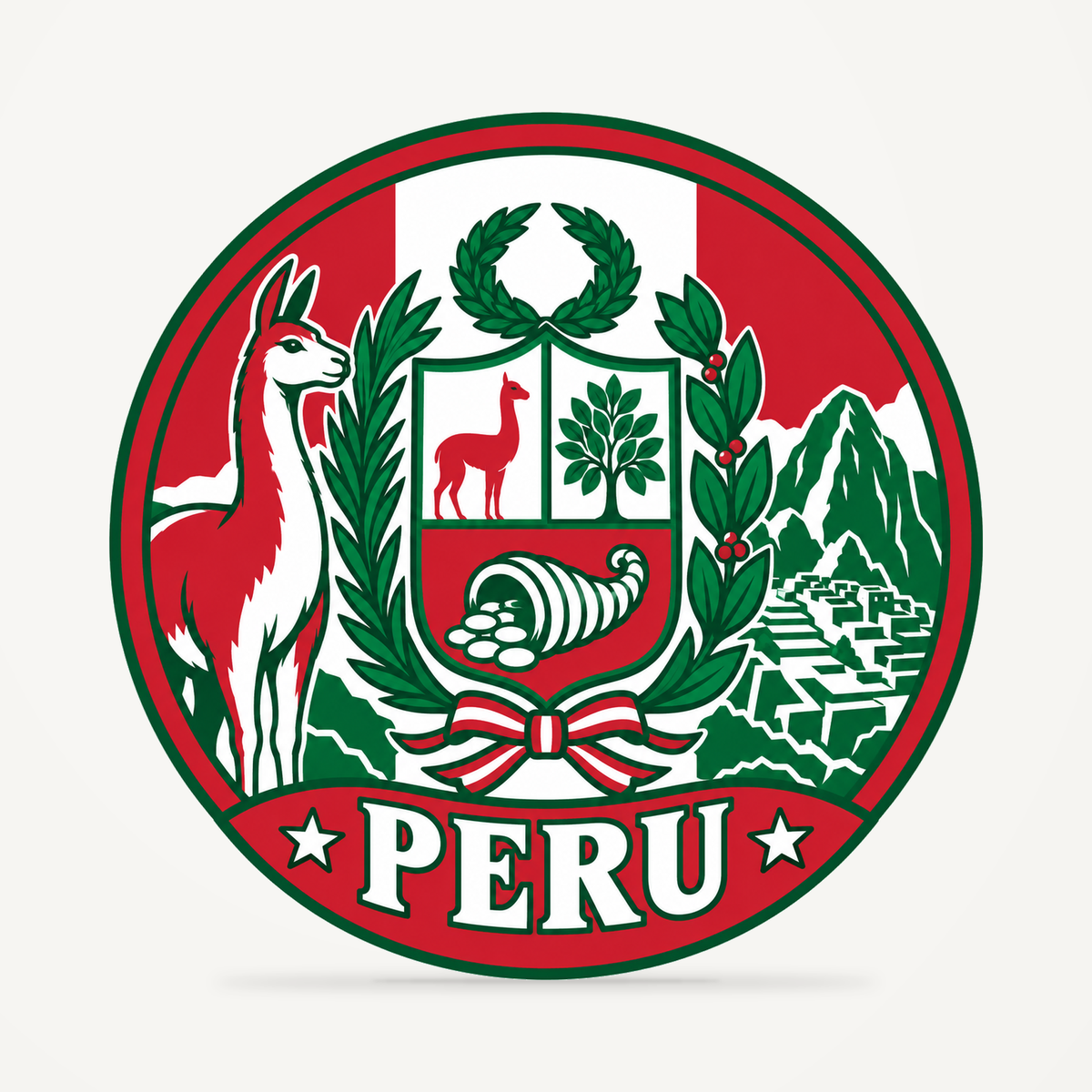 Peru 3D-printed country seal — front view