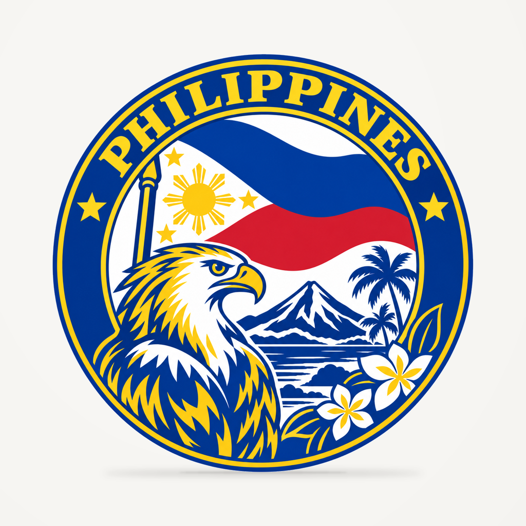 Front view of the Philippines 3D-printed country seal