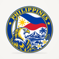 Front view of the Philippines 3D-printed country seal