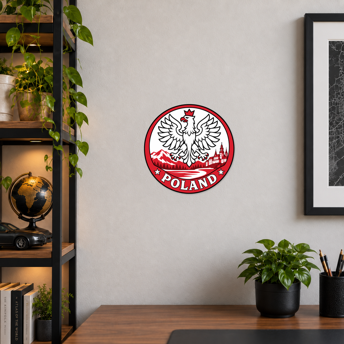 Poland 3D-printed country seal — wall display at approximately 9.5 inches diameter