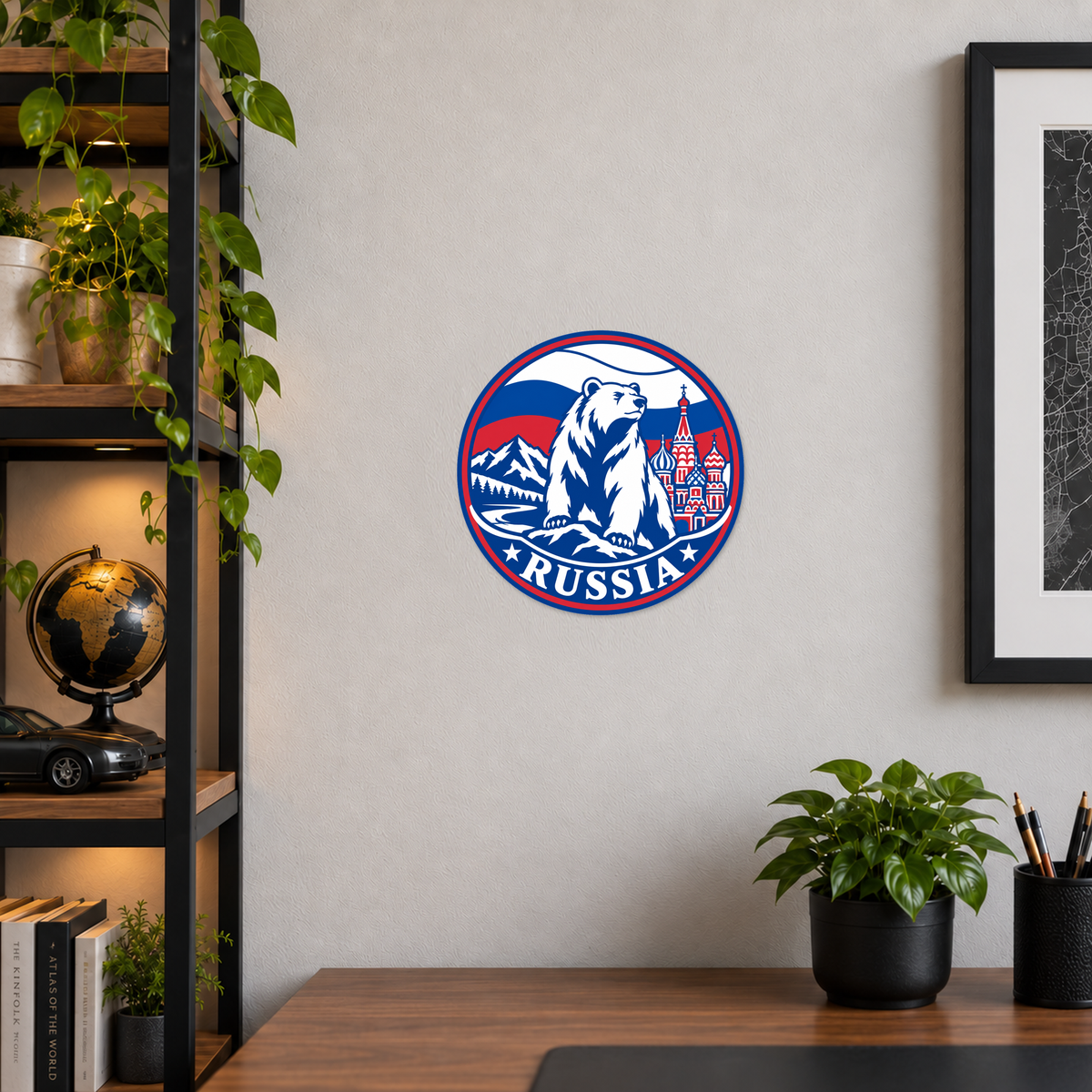 Russia 3D-printed country seal — wall display at approximately 9.5 inches diameter