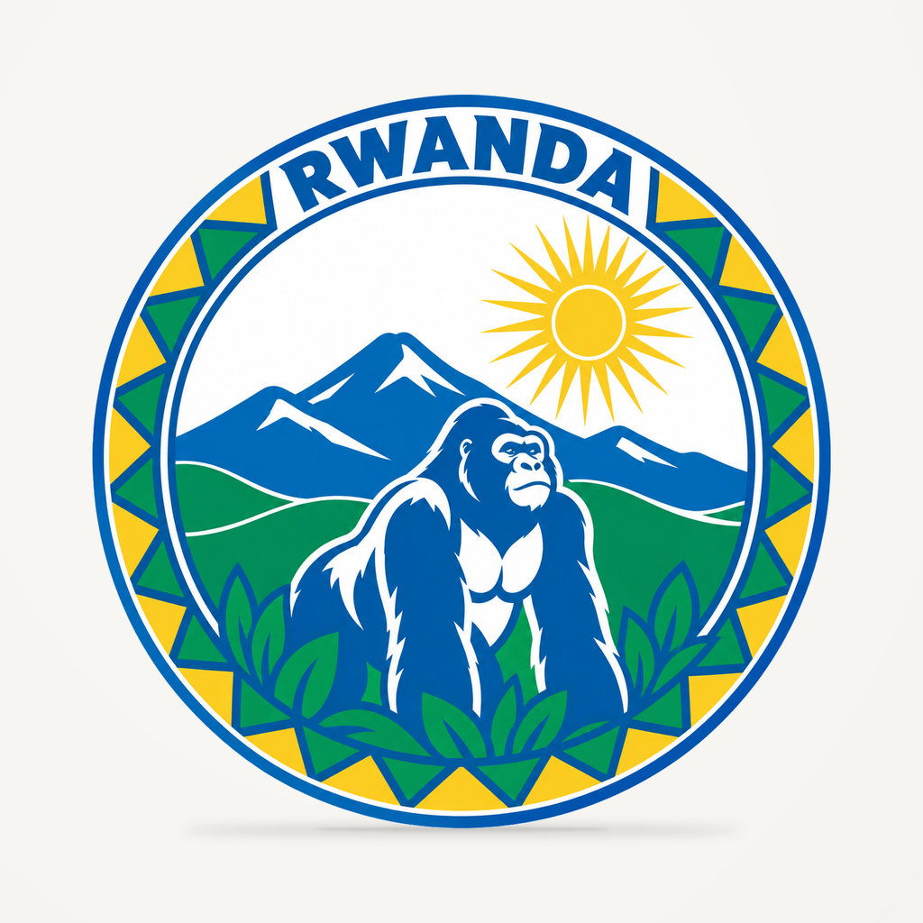 Front view of the Rwanda 3D-printed country seal