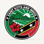 Saint Kitts and Nevis 3D-printed country seal — front view