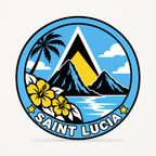 Saint Lucia 3D-printed country seal — front view