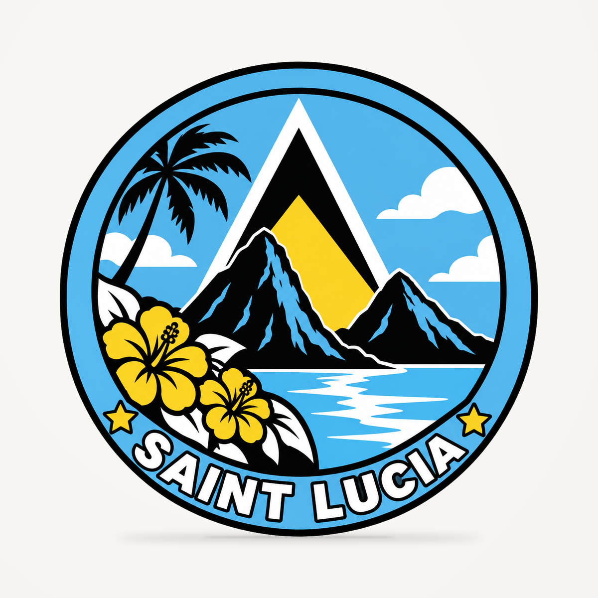 Saint Lucia 3D-printed country seal — front view