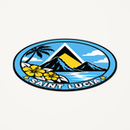 Saint Lucia 3D-printed country seal — angled view showing thin profile