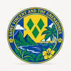 Saint Vincent and the Grenadines 3D-printed country seal — front view