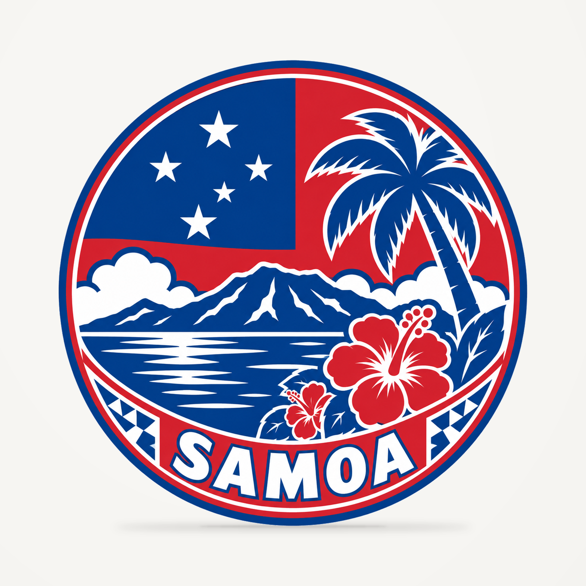 Samoa 3D-printed country seal — front view