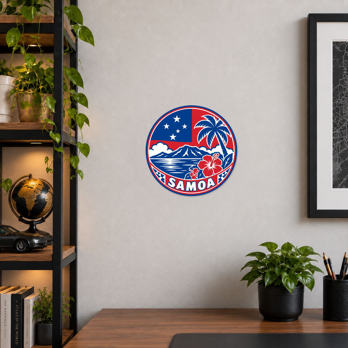 Samoa 3D-printed country seal — wall display at approximately 9.5 inches diameter