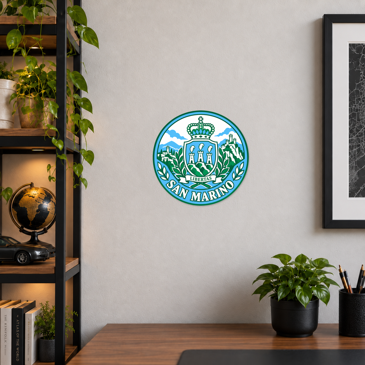 San Marino 3D-printed country seal — wall display at approximately 9.5 inches diameter