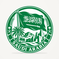 Front view of the Saudi Arabia 3D-printed country seal
