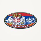 Serbia 3D-printed country seal — angled view showing thin profile