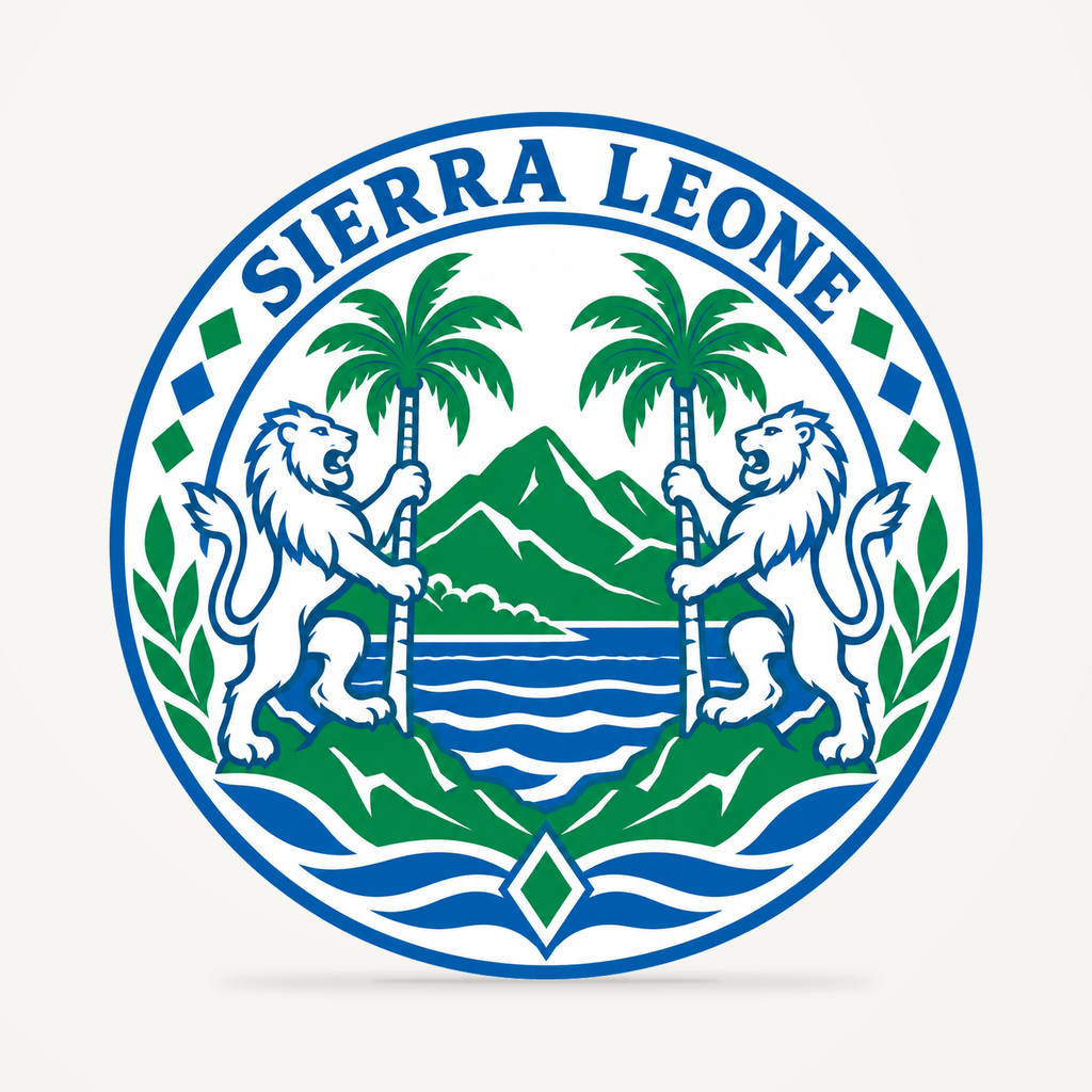 Front view of the Sierra Leone 3D-printed country seal
