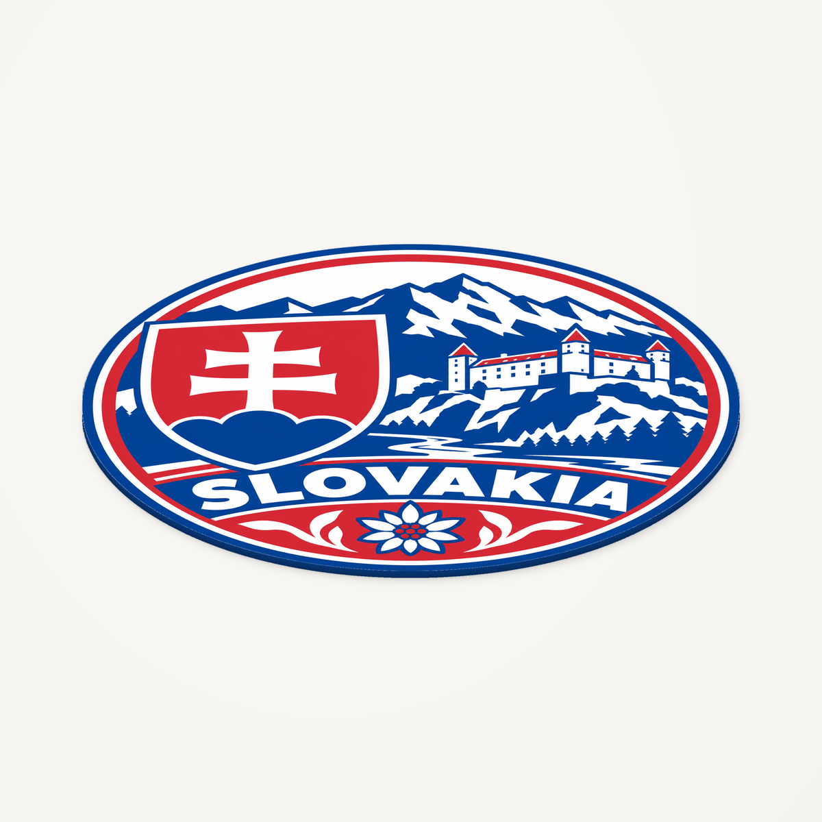 Slovakia 3D-printed country seal — angled view showing thin profile