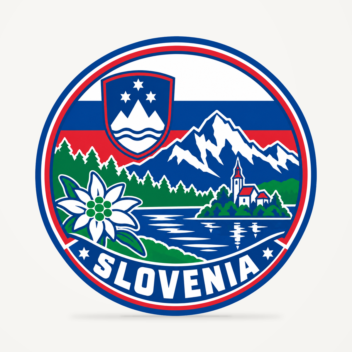 Slovenia 3D-printed country seal — front view