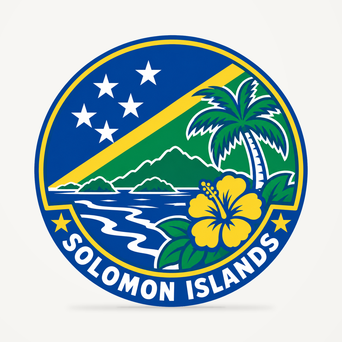 Solomon Islands 3D-printed country seal — front view