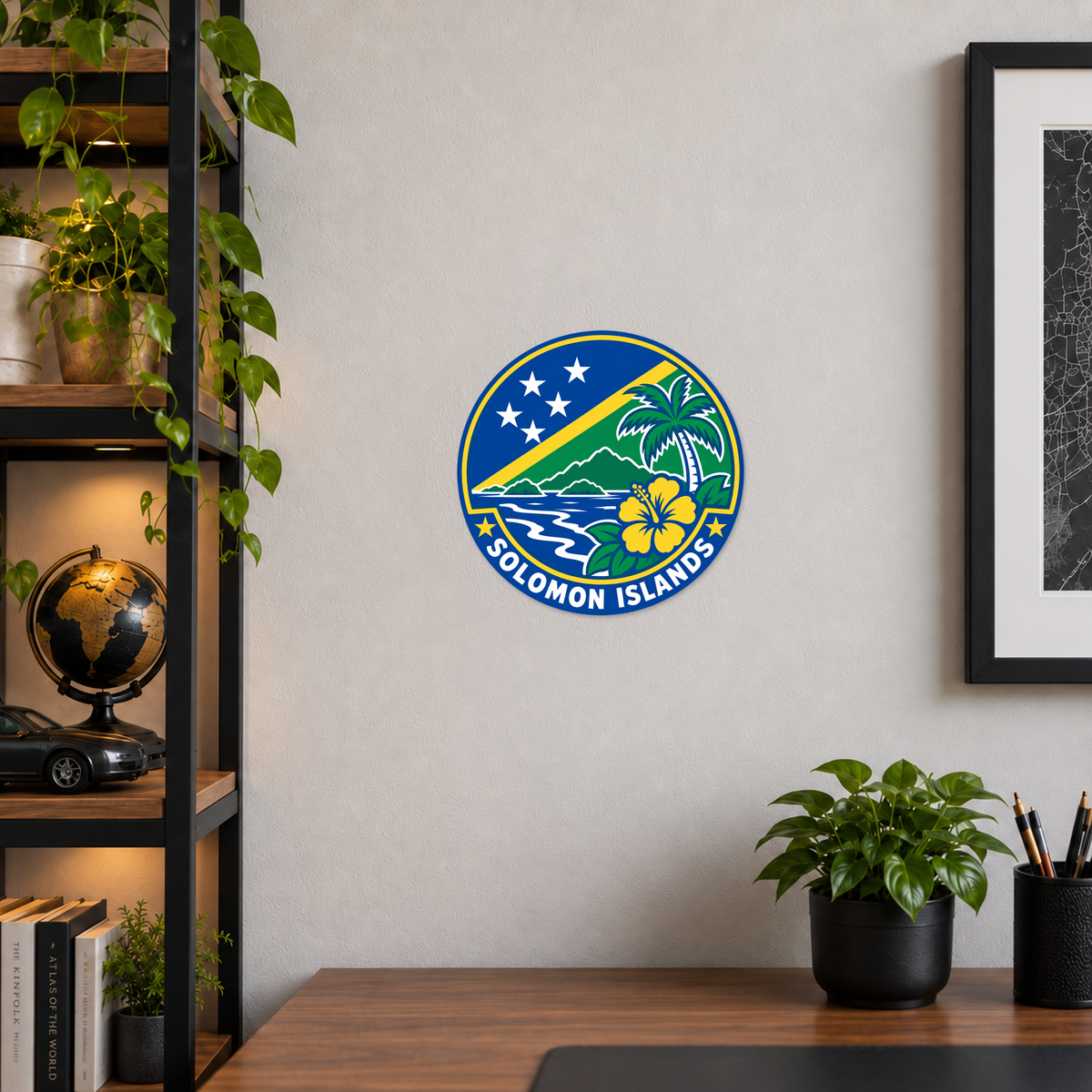 Solomon Islands 3D-printed country seal — wall display at approximately 9.5 inches diameter