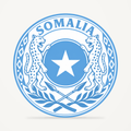 Front view of the Somalia 3D-printed country seal