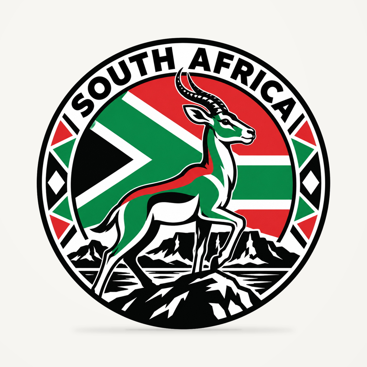 Front view of the South Africa 3D-printed country seal