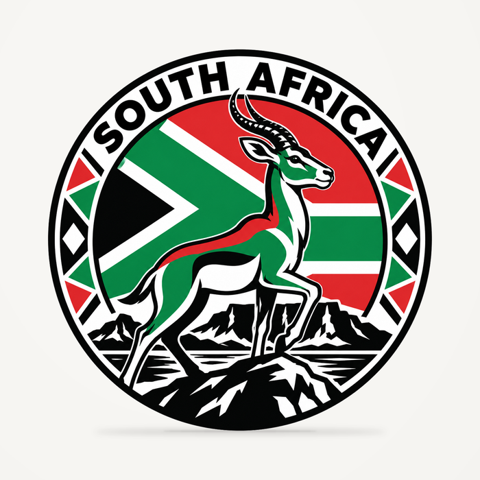Front view of the South Africa 3D-printed country seal