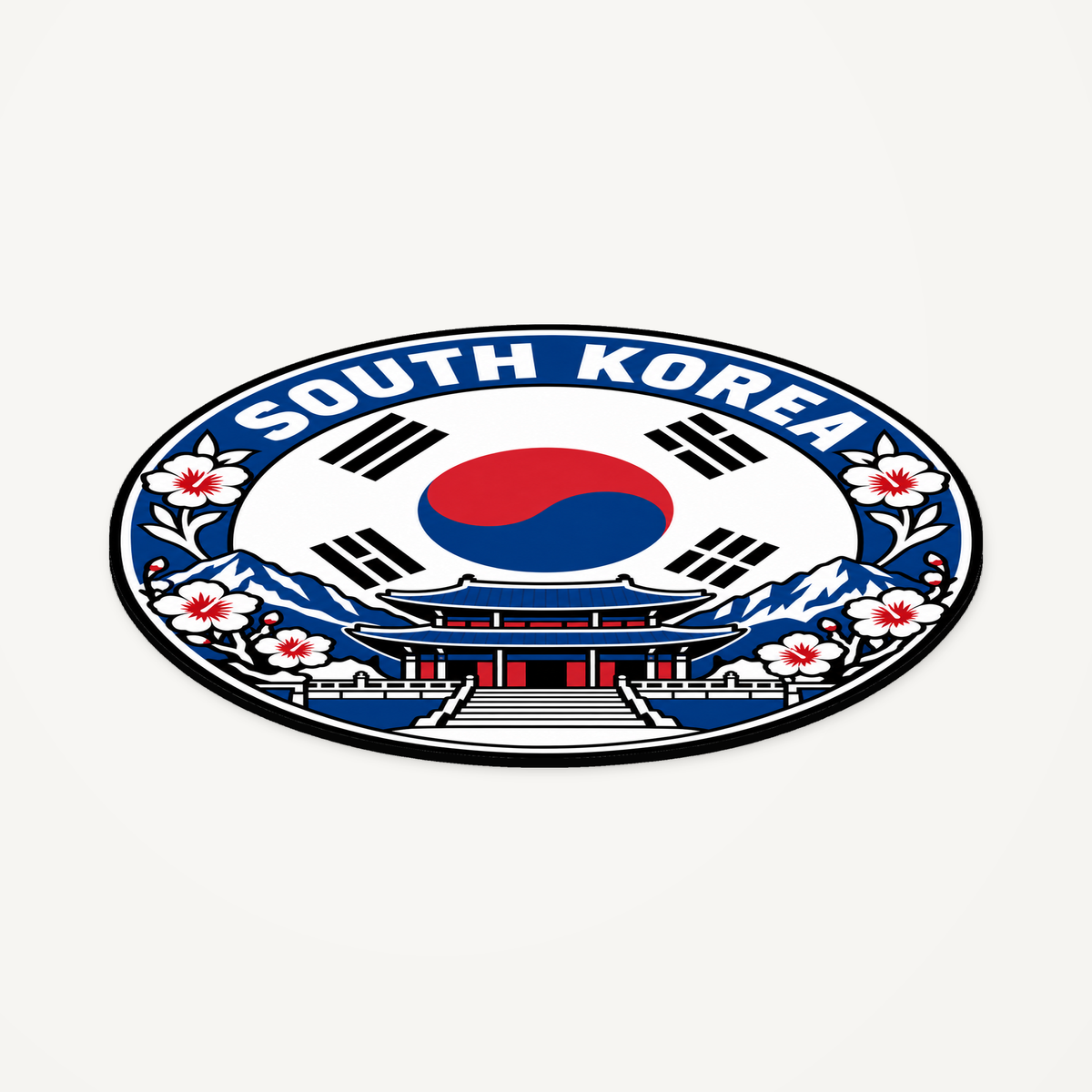 Angled view showing the thin profile of the South Korea 3D-printed country seal
