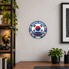 South Korea 3D-printed country seal displayed on a home office wall at approximately 9.5 inches across